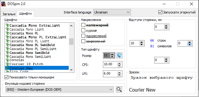 Windows TrueType fonts selectable